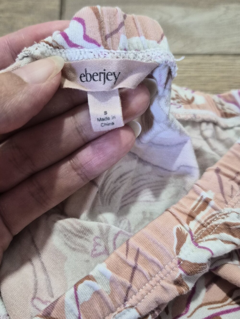 Eberjey Gisele Relaxed Short-Sleeve And Cropped Pants Pajama Set Fiore Rose Sz S - Picture 3 of 10